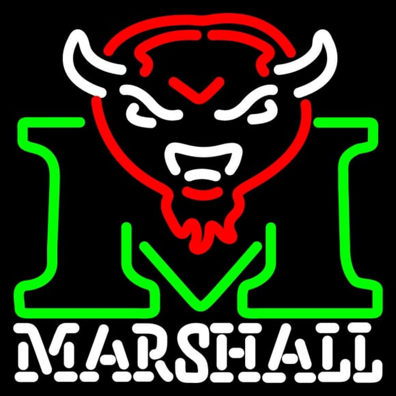 Custom Marshall Thundering Herd Primary Pres Logo Ncaa Neon Sign Neon Sign Usa Custom Neon