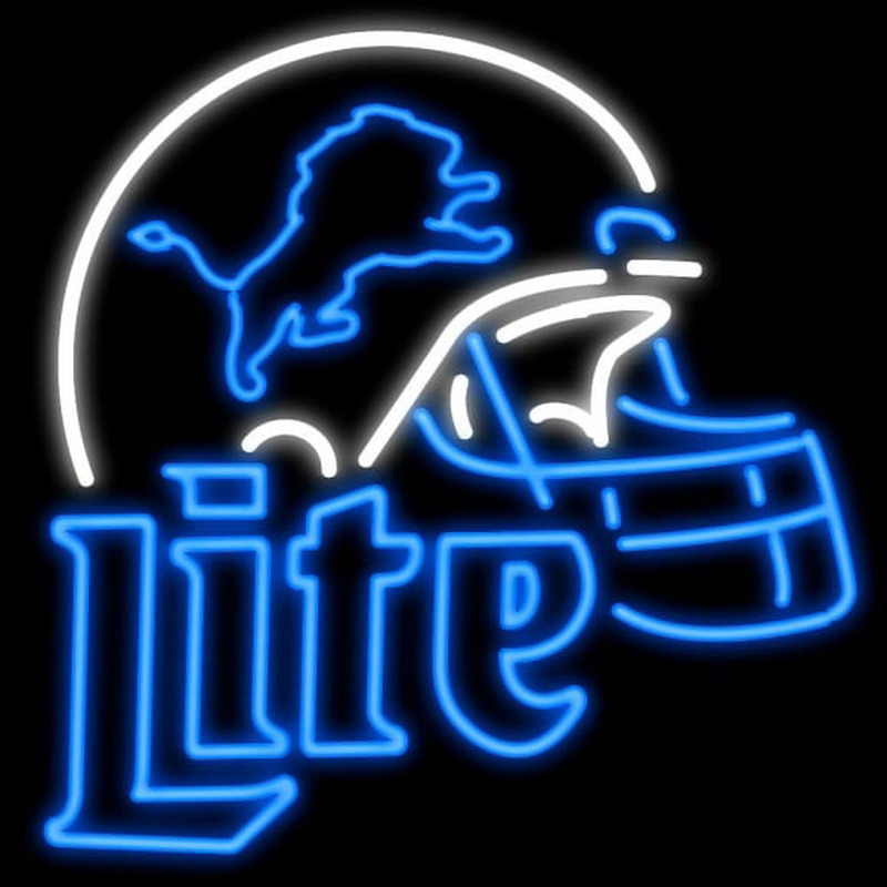 Custom Miller Lite Detroit Lions Real Neon Tube Neon Signs Neon Sign ...