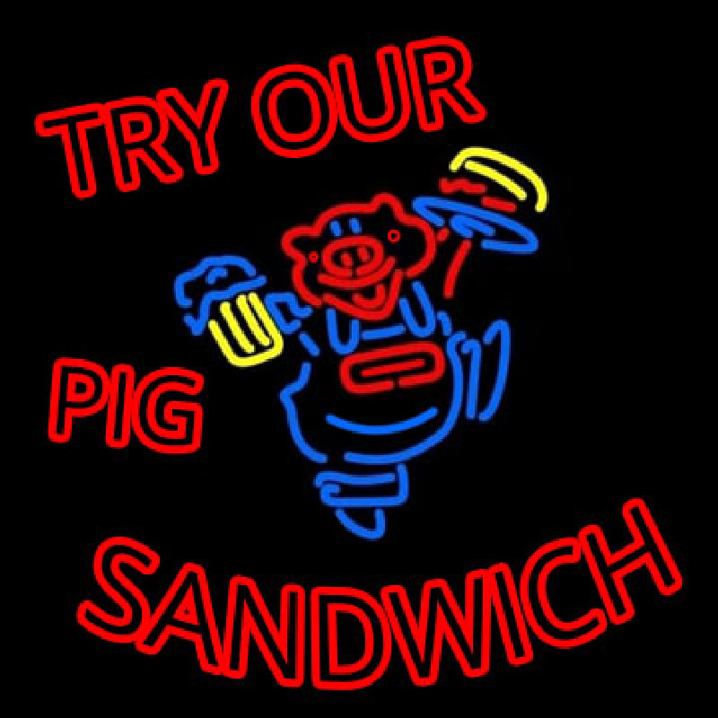 Custom Pig Sandwich Neon Sign Usa Custom Neon Signs Shop Neon Signs Usa